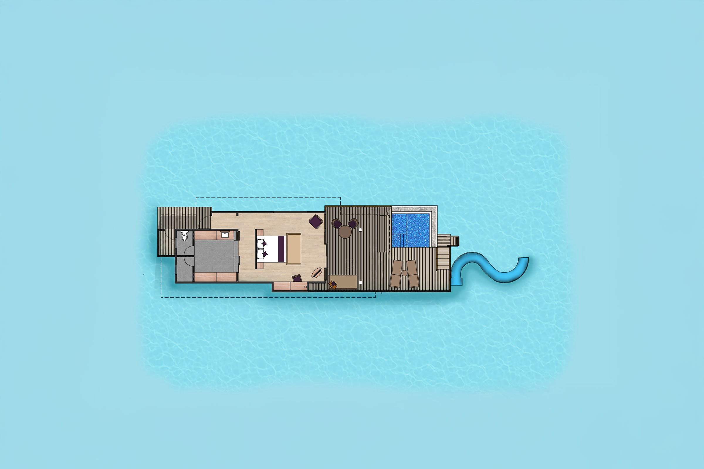 Water Villa with Pool + Slide photo 5